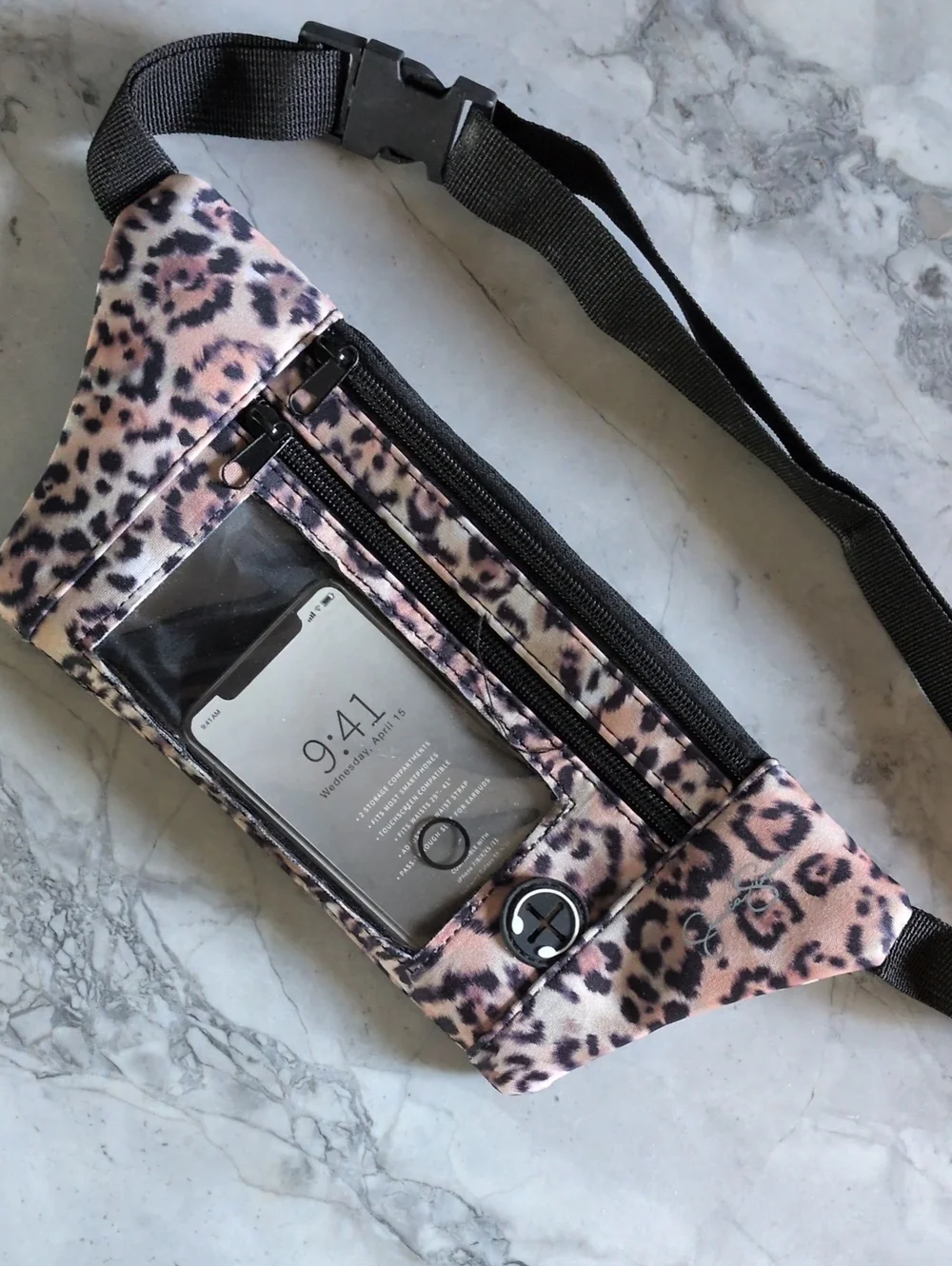 Jessica Simpson Leopard Print Athletic Hip Pouch